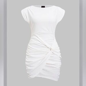 Ruched Twist Knot Mini Dress
